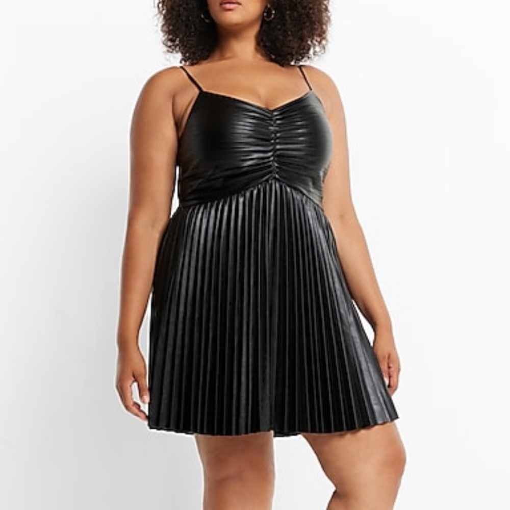 Express faux leather mini dress